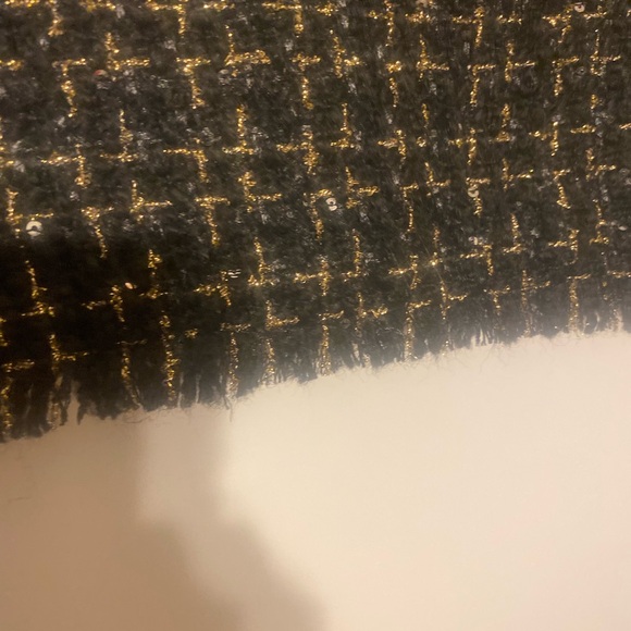 alice + olivia jalen black tweed glitter Chain Miniskirt size 12 - Picture 8 of 14